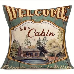 New Pair of Welcome to Mountains Pillow Covers 18x18